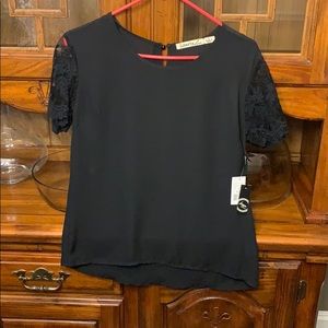 Liberty Love Sheer Black Top Blouse - New Tags